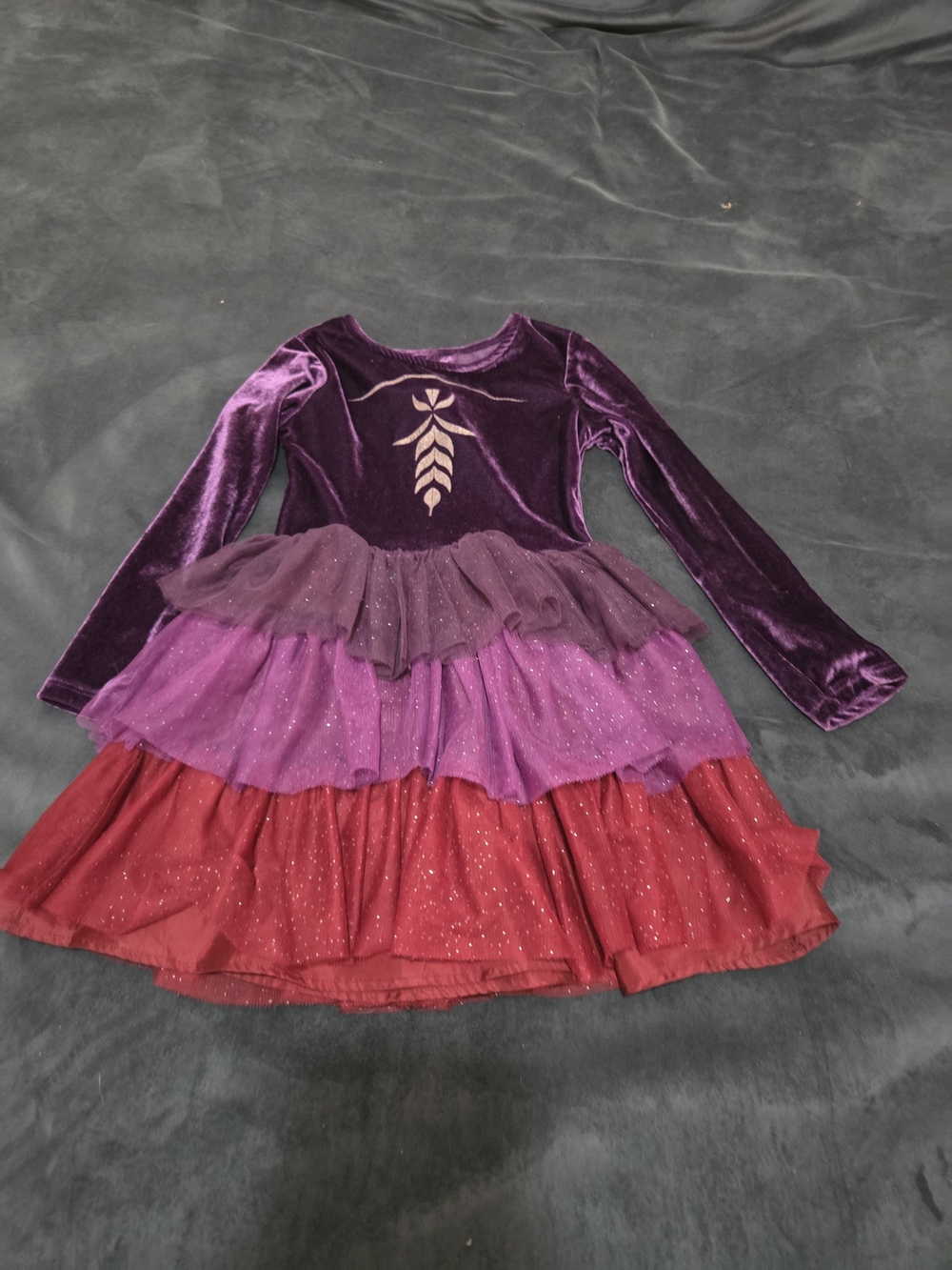 Anna Frozen 2 Velvet Tiered Tulle Dress